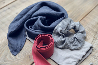 Set of 3 Linen Women Accessories Old Linen Mill 
