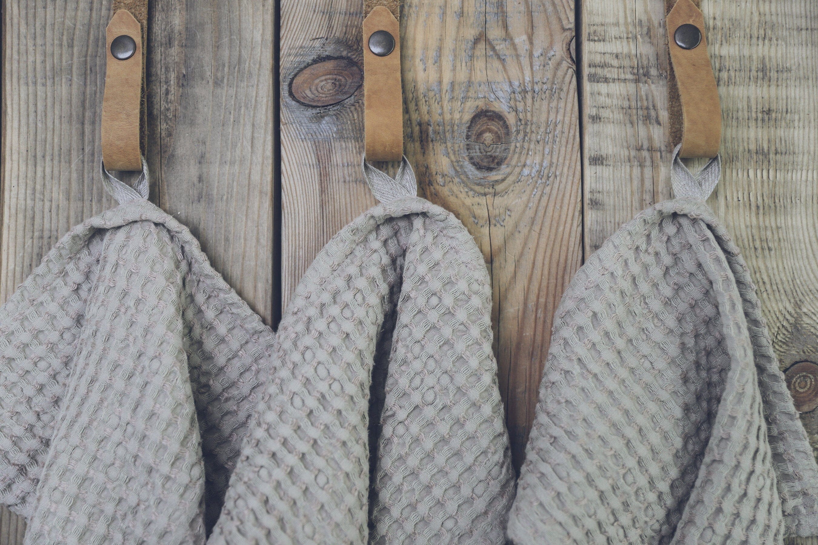 Set of 3 Organic Linen Towels Old Linen Mill 