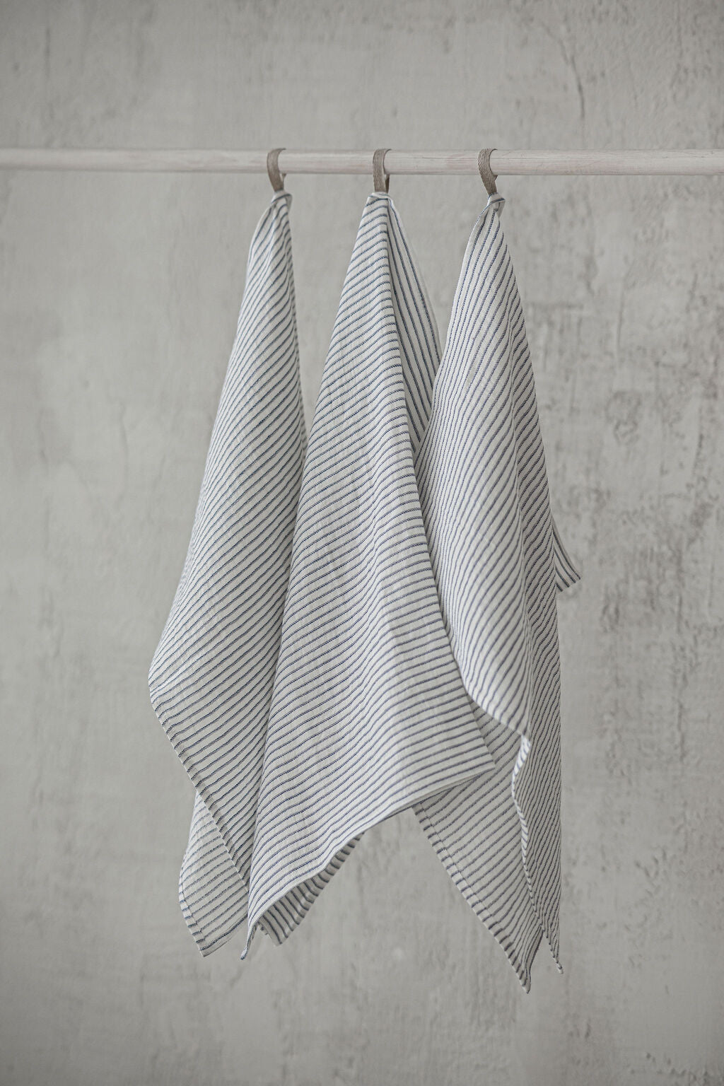 Set of 3 Striped Linen Tea Towels TT50x70 Old Linen Mill