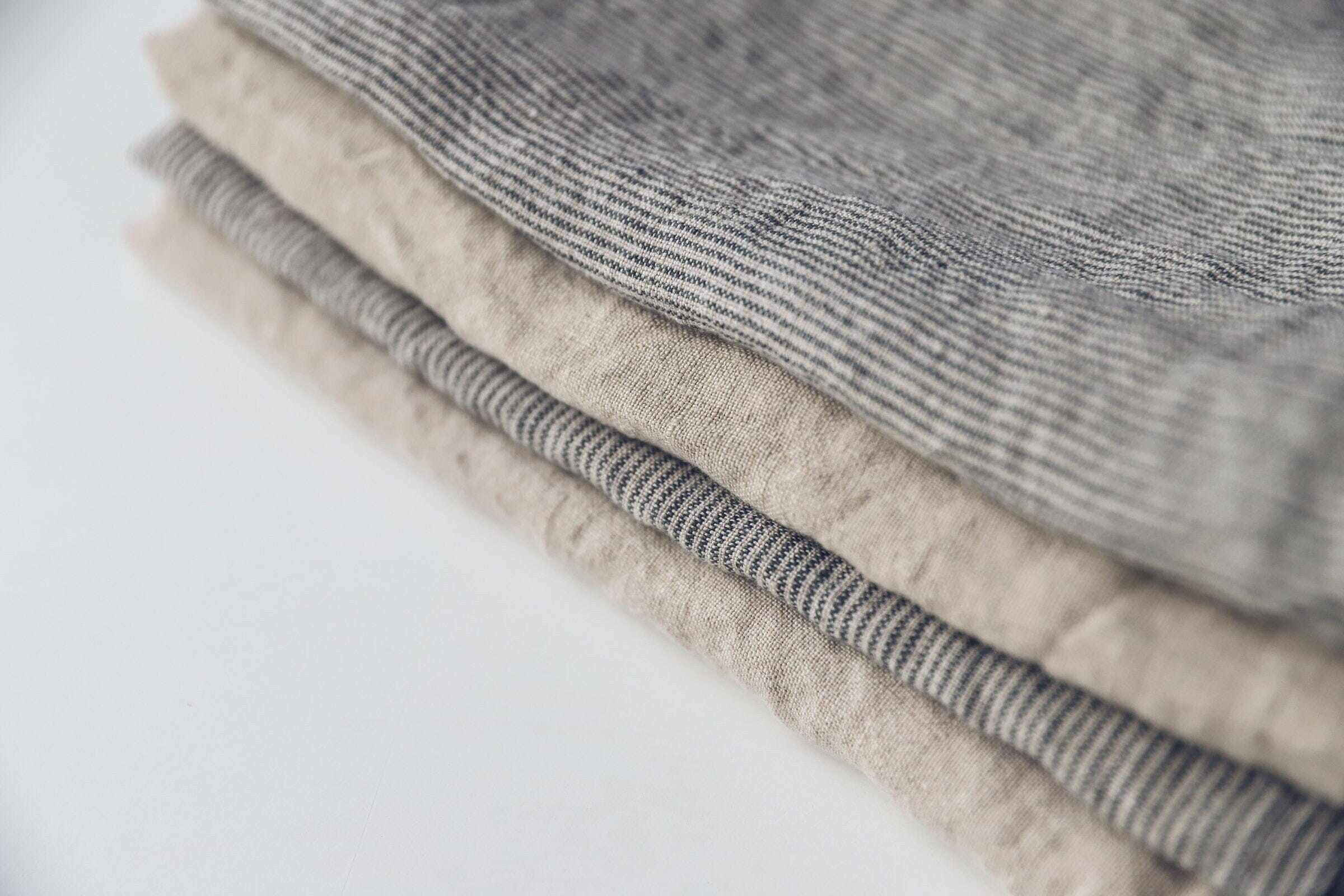 Set of 4 Natural Linen Tea Towels Set Old Linen Mill 