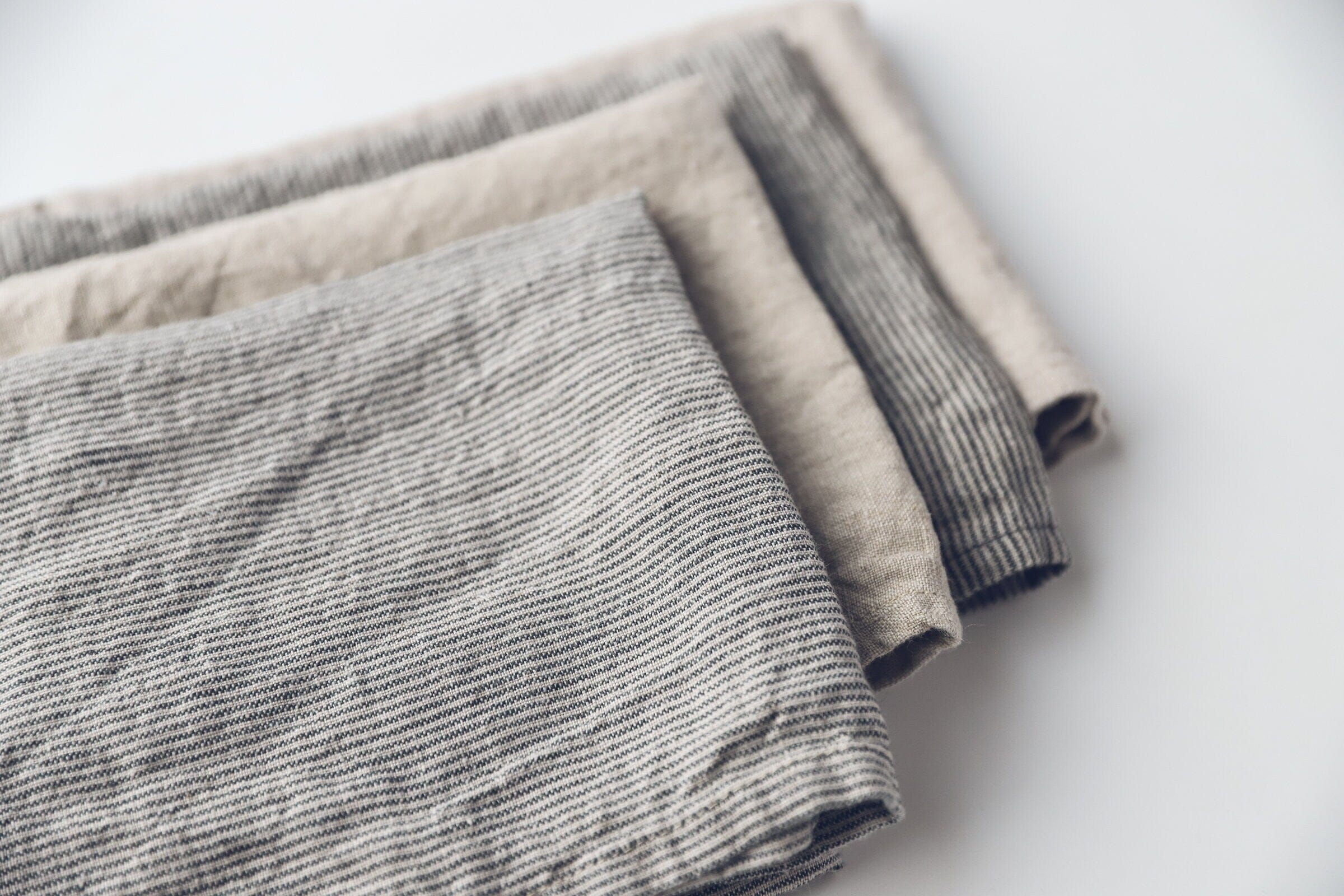 Set of 4 Natural Linen Tea Towels Set Old Linen Mill 