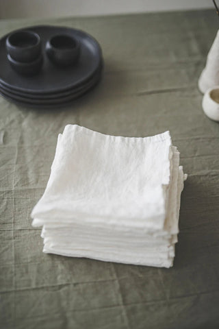 Set of Handmade Linen Cloth Napkins Old Linen Mill 
