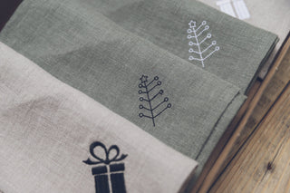 Sets of Handmade Gift Linen Table Napkins with Gift Box Old Linen Mill 