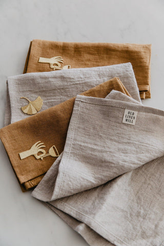 Sets of Handmade Table Linen Napkins Gift Idea Old Linen Mill 
