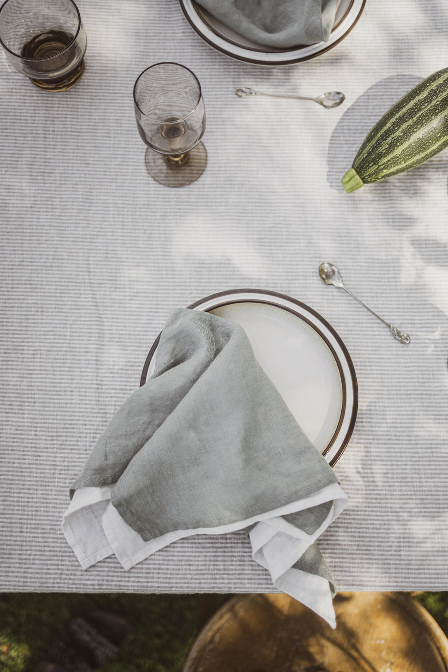 Sheer Gauze Linen Napkins Set of 2 TN Old Linen Mill