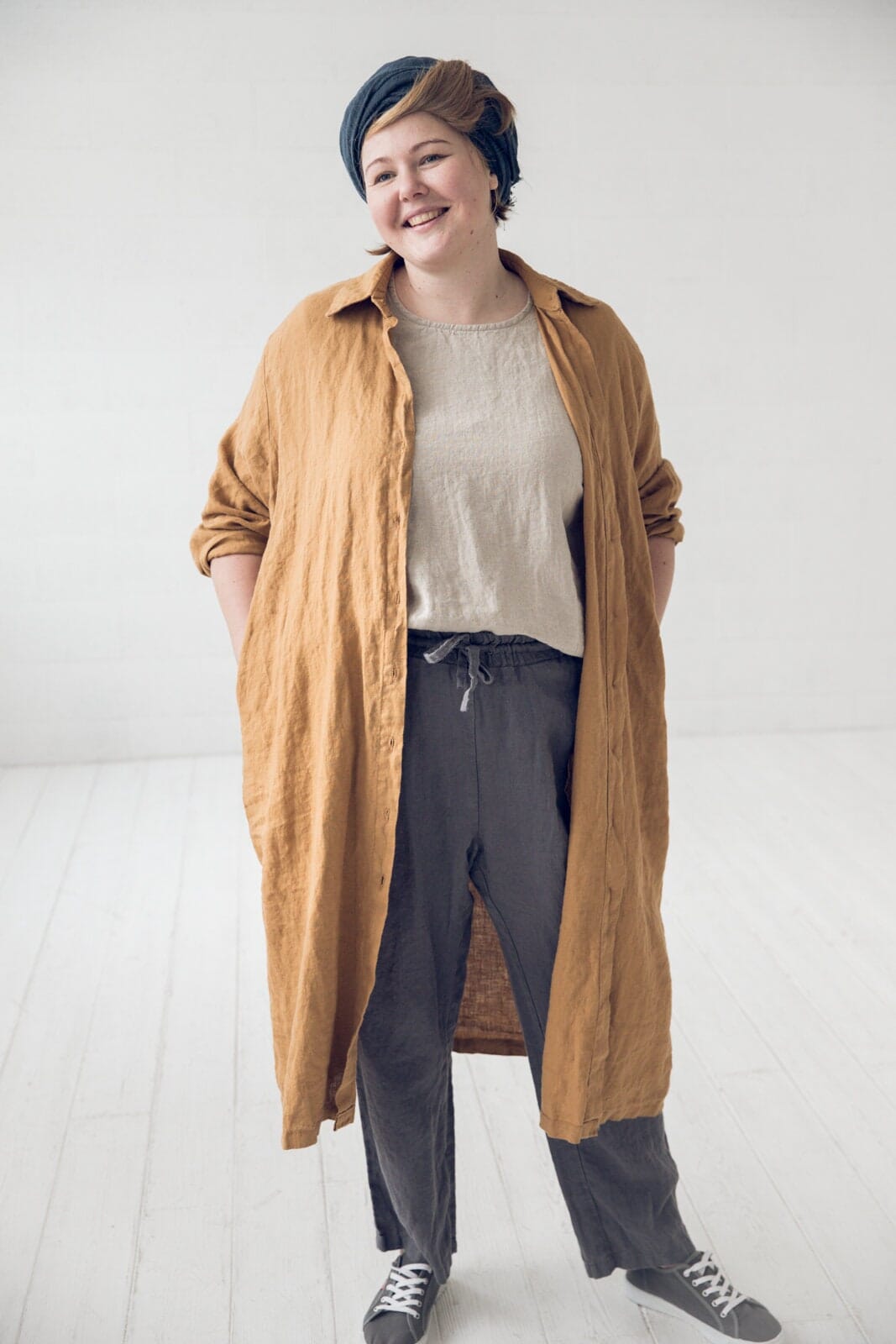 Shirt Linen Collar Dress with Belt Old Linen Mill 