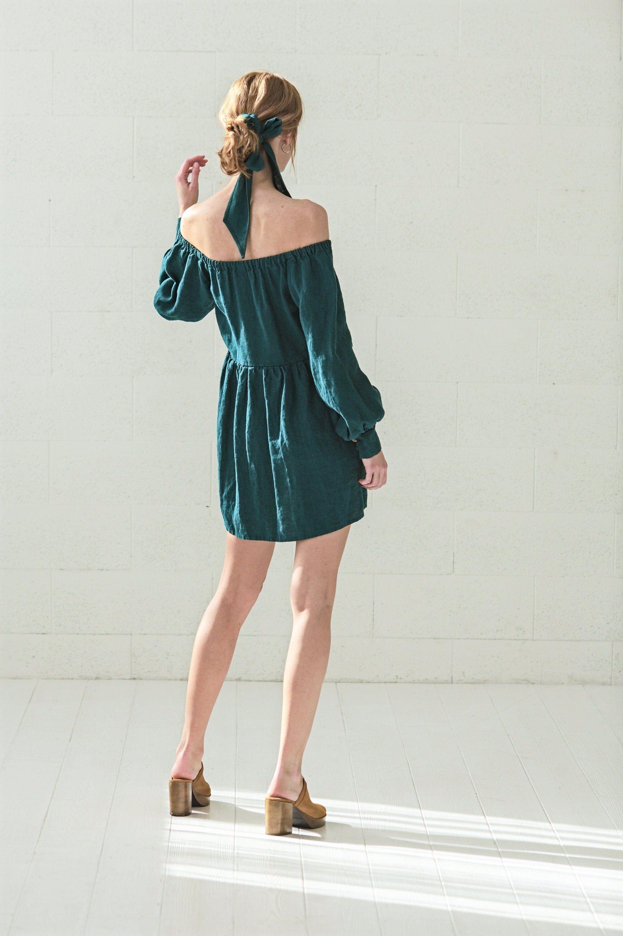 Short Linen Dress for Women Old Linen Mill 