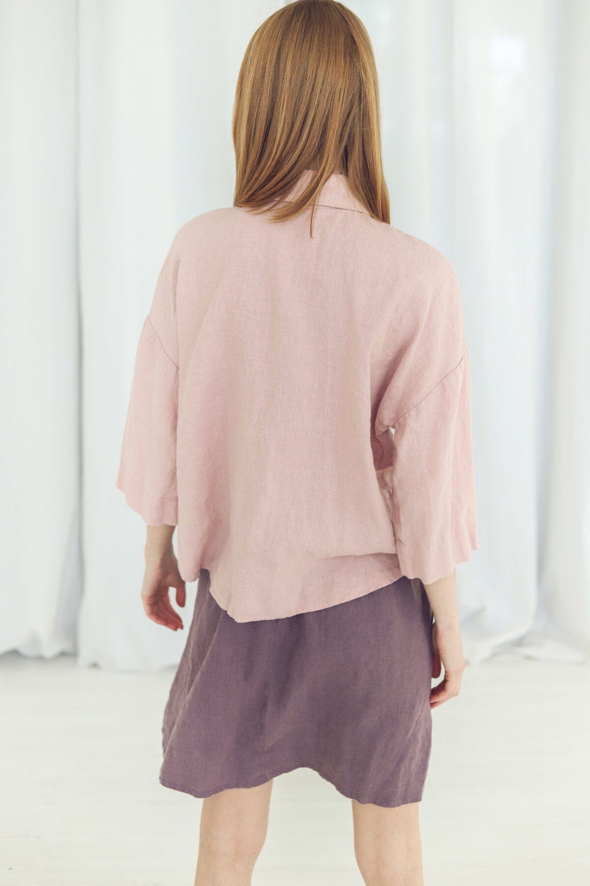 Short Linen Shirt for Women Old Linen Mill 