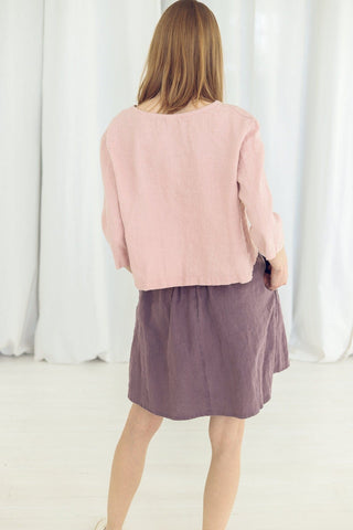 Short Linen Summer Blouse Old Linen Mill 