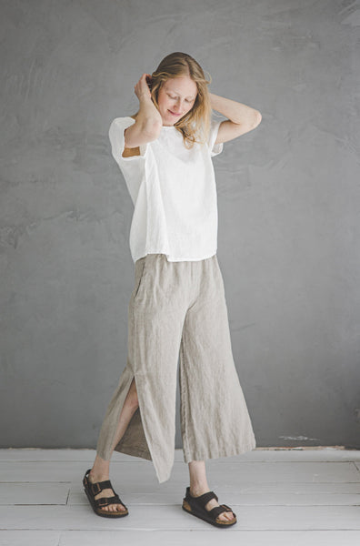 Linen Trousers with side slit – Old Linen Mill