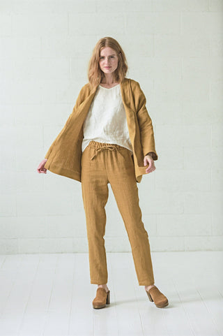 Simple Linen Top Blouse Old Linen Mill 