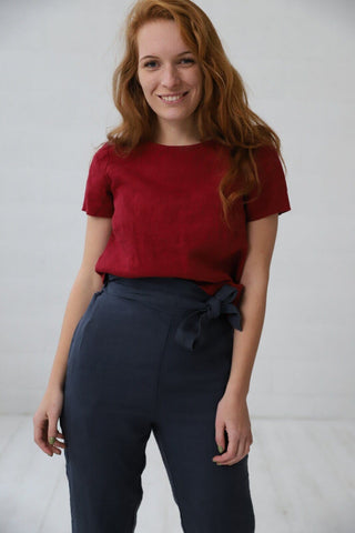 Simple Shape Linen Top Blouse Old Linen Mill 