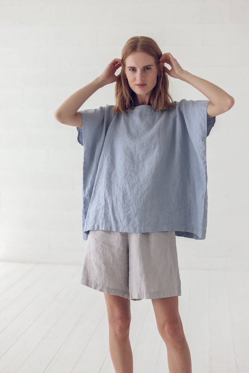 Simple Top Linen Blouse for Women Old Linen Mill 