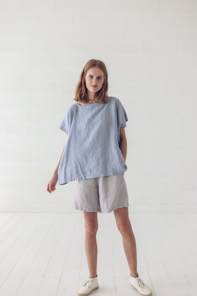 Simple Top Linen Blouse for Women Old Linen Mill 