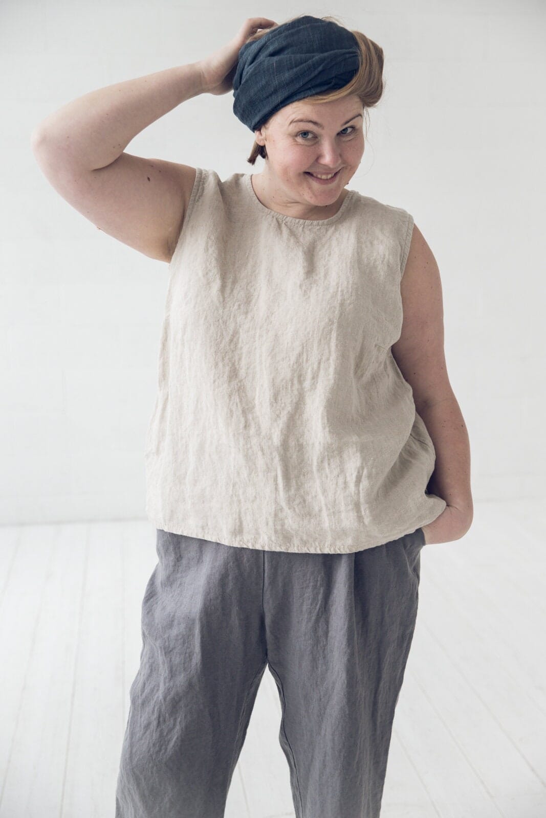 Sleeveless Linen Top Old Linen Mill 