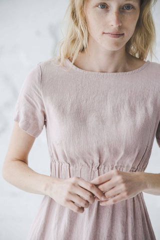 Slim Summer Linen Dress with Long sleeves D11-1 Old Linen Mill