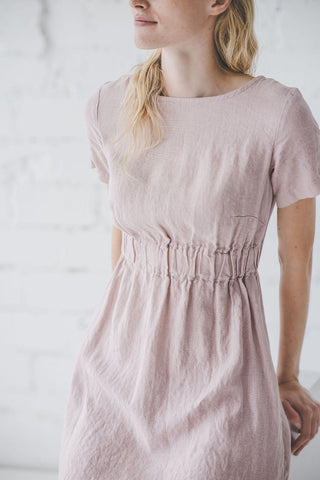 Slim Summer Linen Dress with Long sleeves D11-1 Old Linen Mill