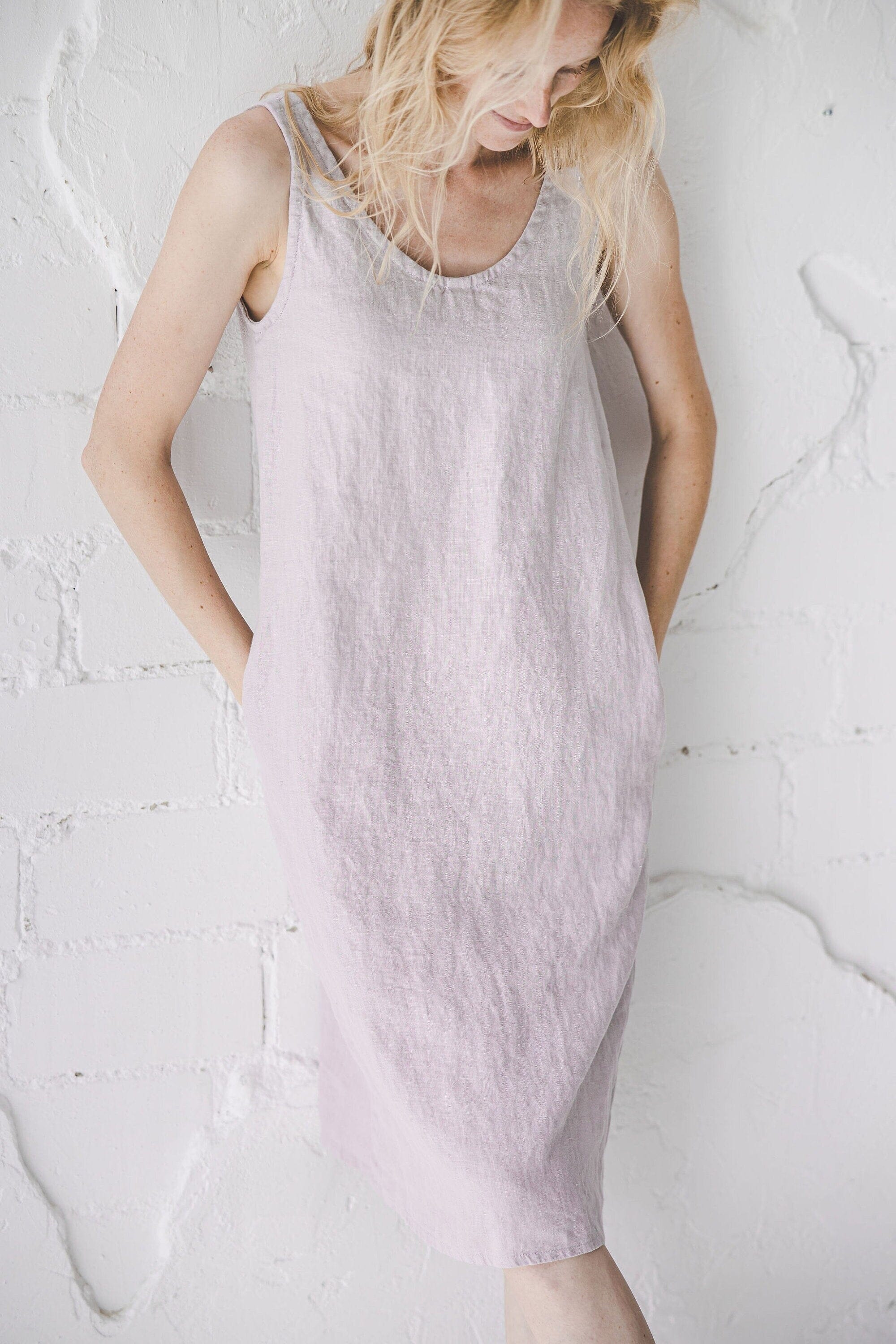 Slip Natural Linen Dress Old Linen Mill 
