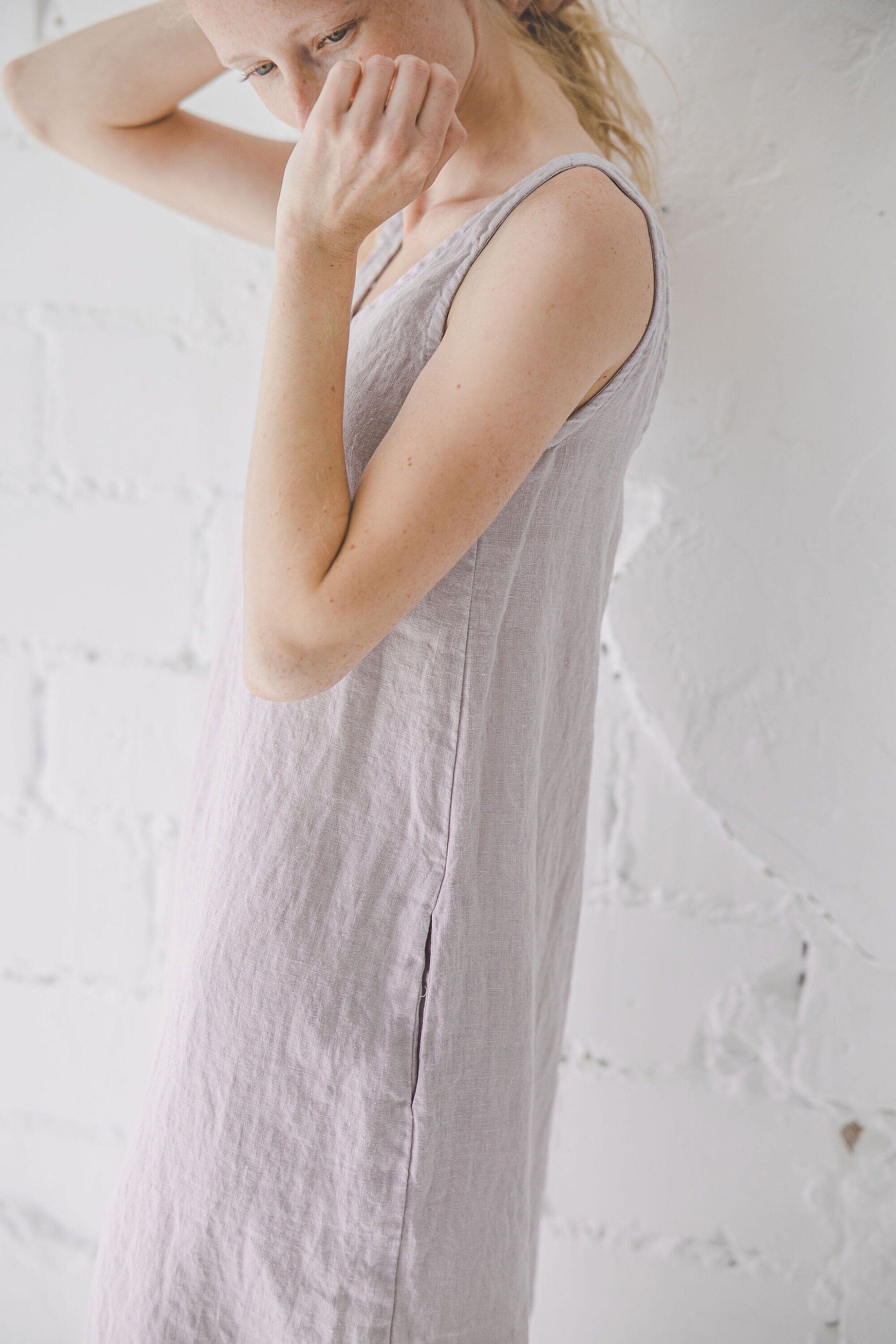 Slip Natural Linen Dress Old Linen Mill 