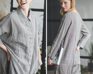 small grey checks linen pattern - Old Linen Mill
