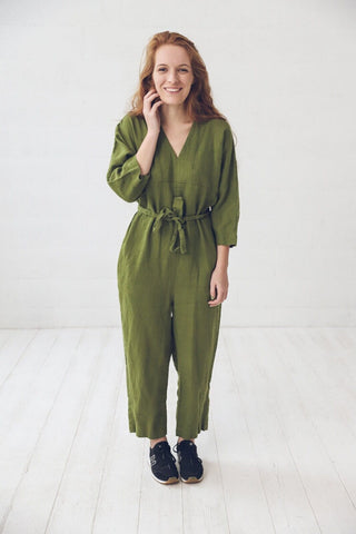 Soft Long Linen Jumpsuit Old Linen Mill 