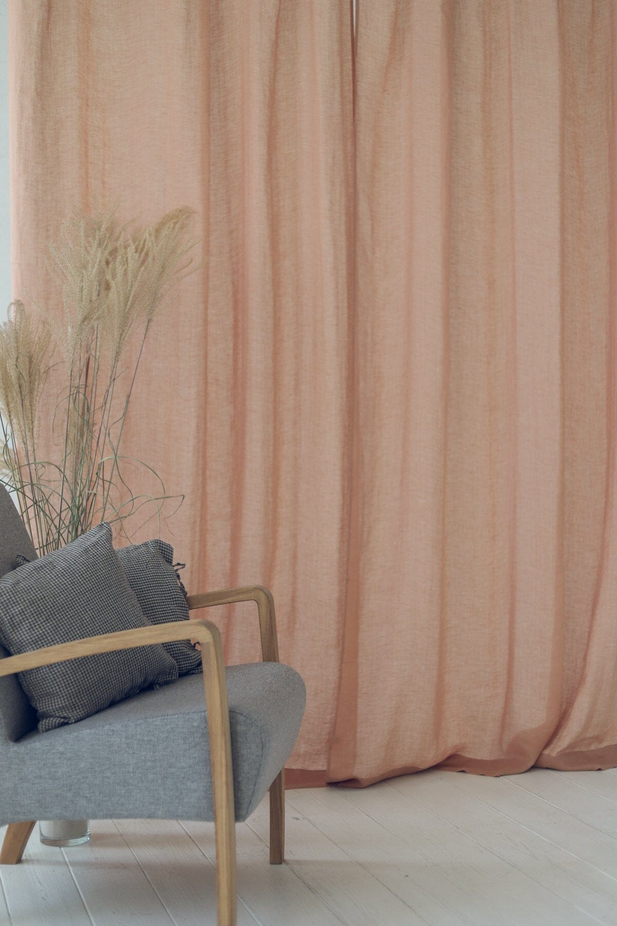 Soft Washed Linen Drapes Day Curtain Panel Old Linen Mill Semi White 130 x 220 cm; 51" x 87" 