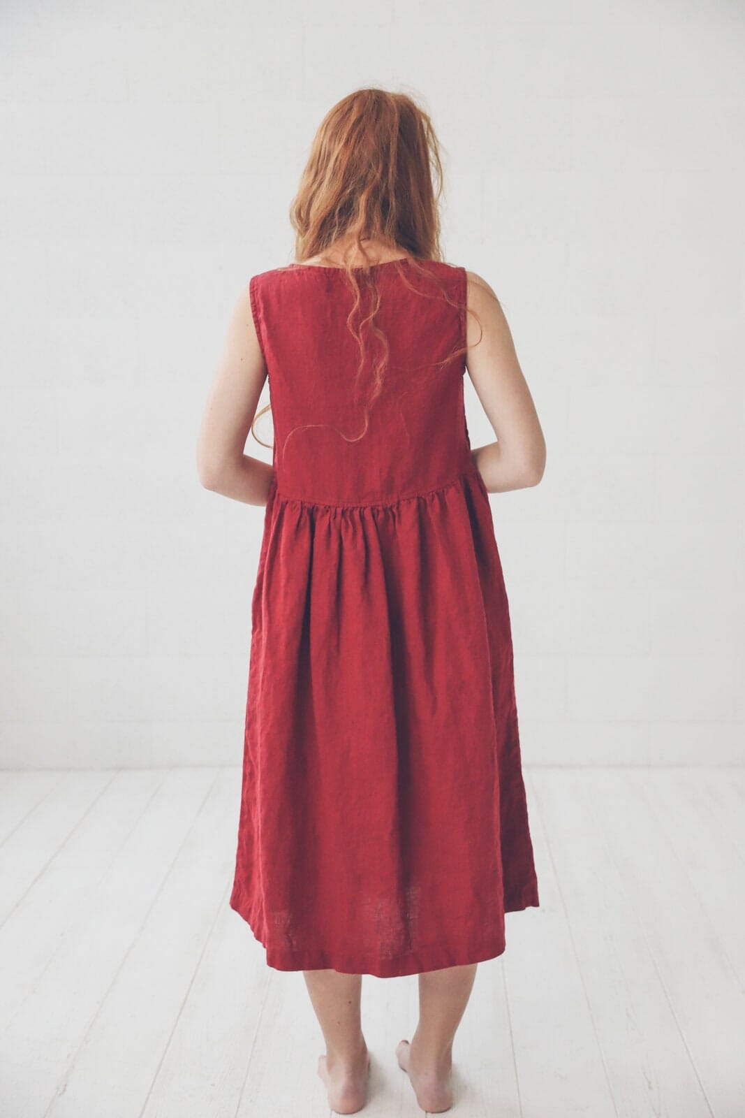 Soft Washed Maternity Linen Dress Old Linen Mill 