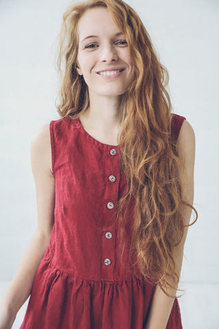 Soft Washed Maternity Linen Dress Old Linen Mill 