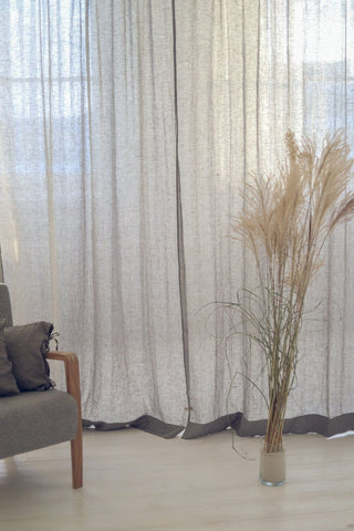 Soft Washed Rod Pocket See-Through Linen Day Curtains Old Linen Mill 