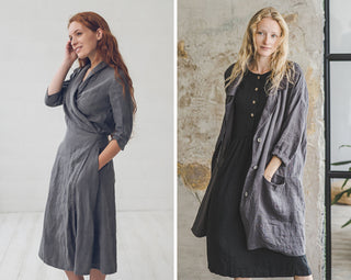 Solid grey linen color - Old Linen Mill