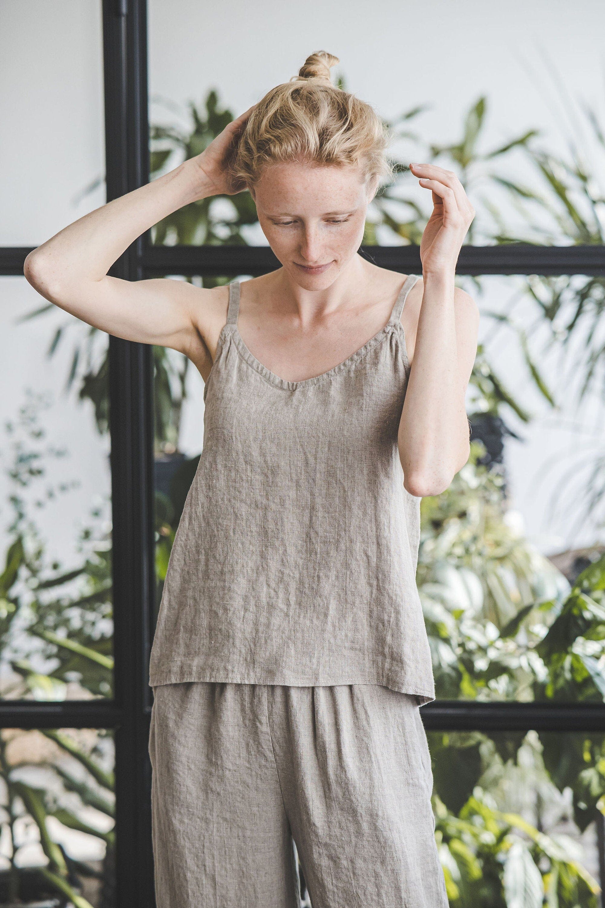 Spaghetti Strap Linen Top Old Linen Mill 