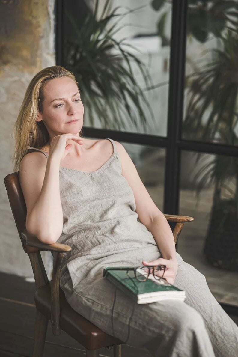 Spaghetti Strap Summer Linen Top Old Linen Mill 