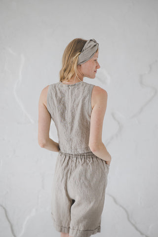 Stretchy Knotted Linen Headband HRS03 Old Linen Mill
