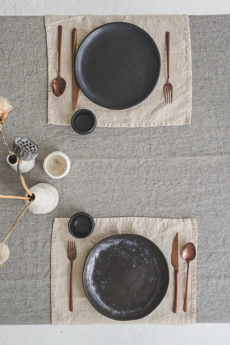 Striped Linen Table Decor Gift Old Linen Mill 