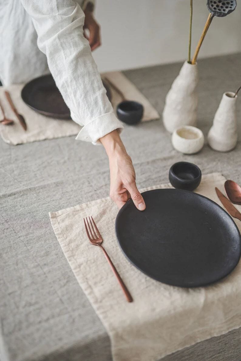 Striped Linen Table Decor Gift Old Linen Mill 