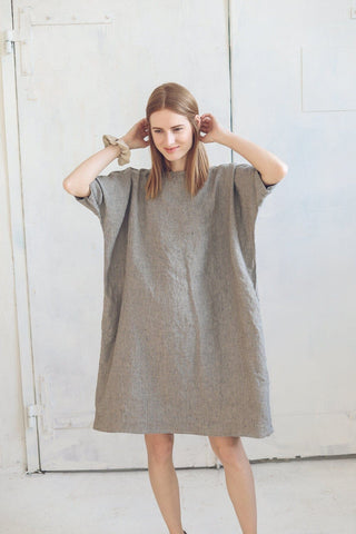 Striped Summer Linen Dress Old Linen Mill 