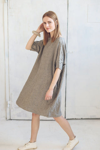 Striped Summer Linen Dress Old Linen Mill 