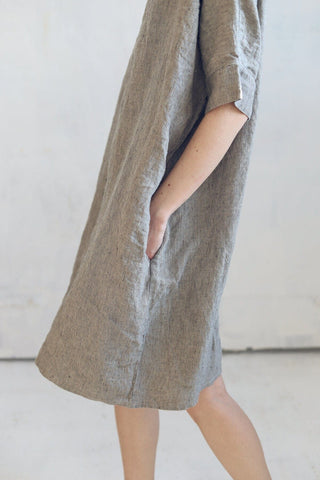 Striped Summer Linen Dress Old Linen Mill 