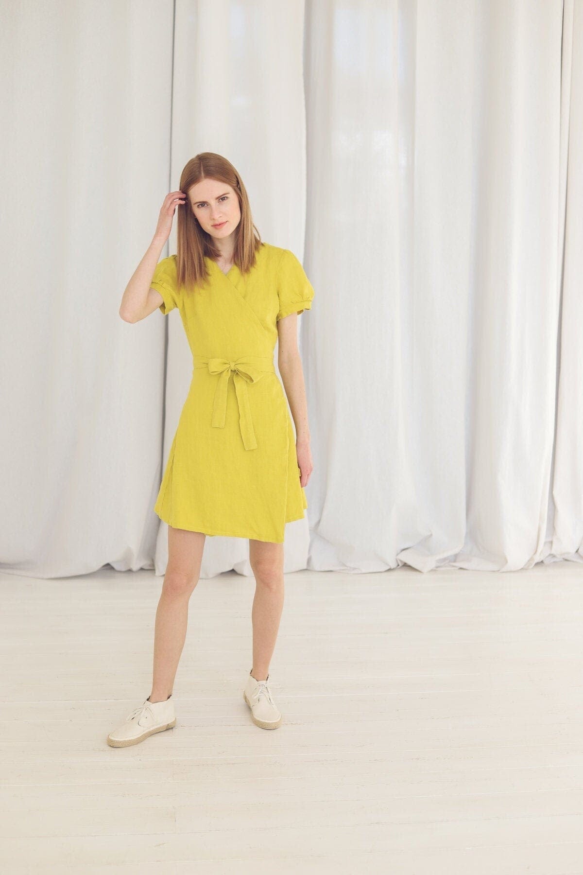 Stylish Short Linen Summer Dress Old Linen Mill 