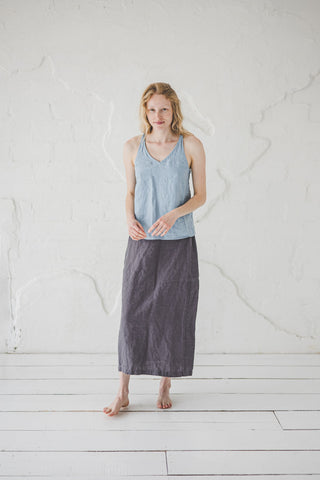 Stylish Summer Cross Back Linen Top T35 Old Linen Mill