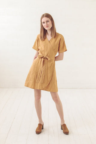 Summer Kimono Wrap Linen Dress Old Linen Mill 