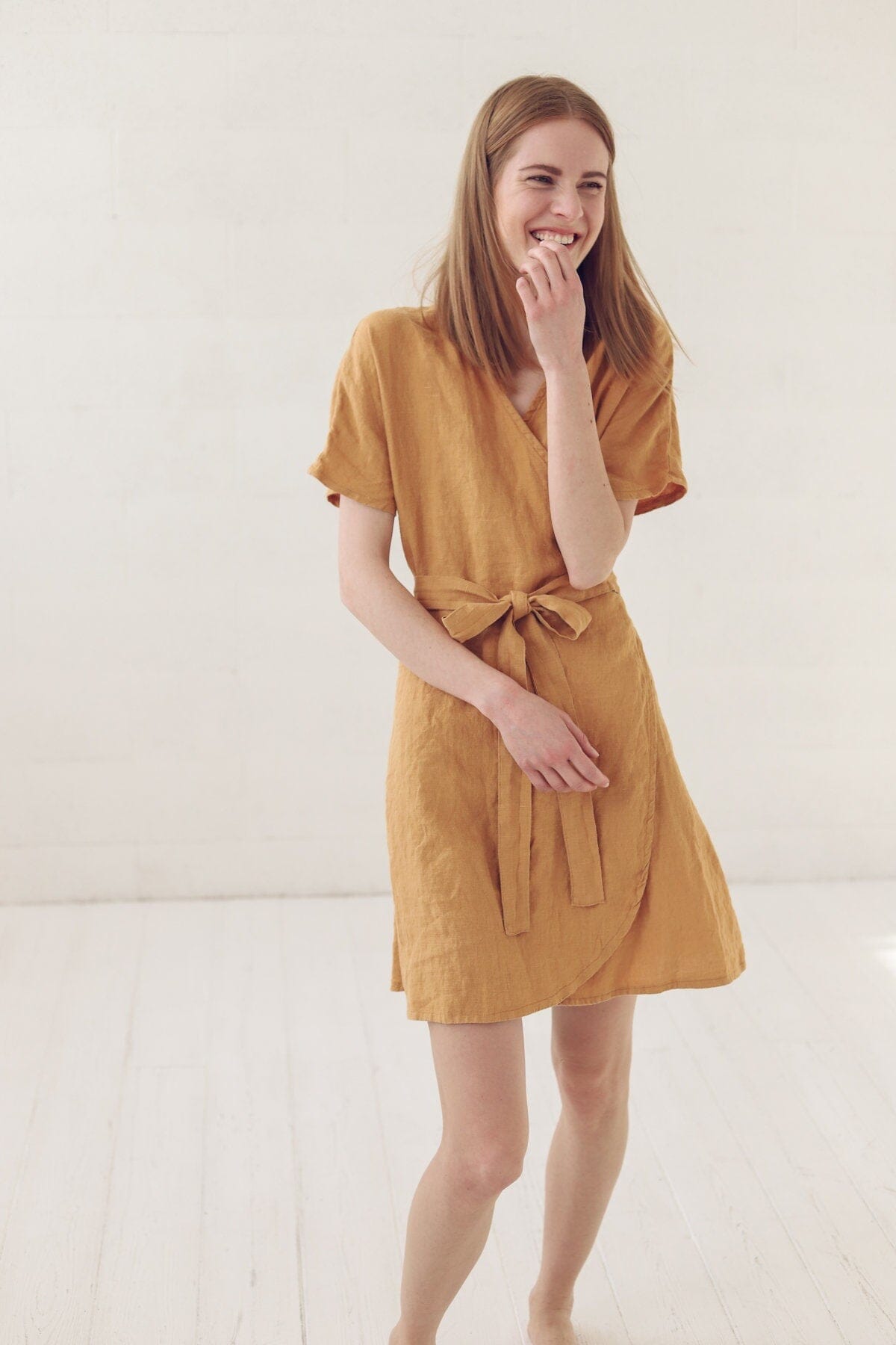 Summer Kimono Wrap Linen Dress Old Linen Mill 