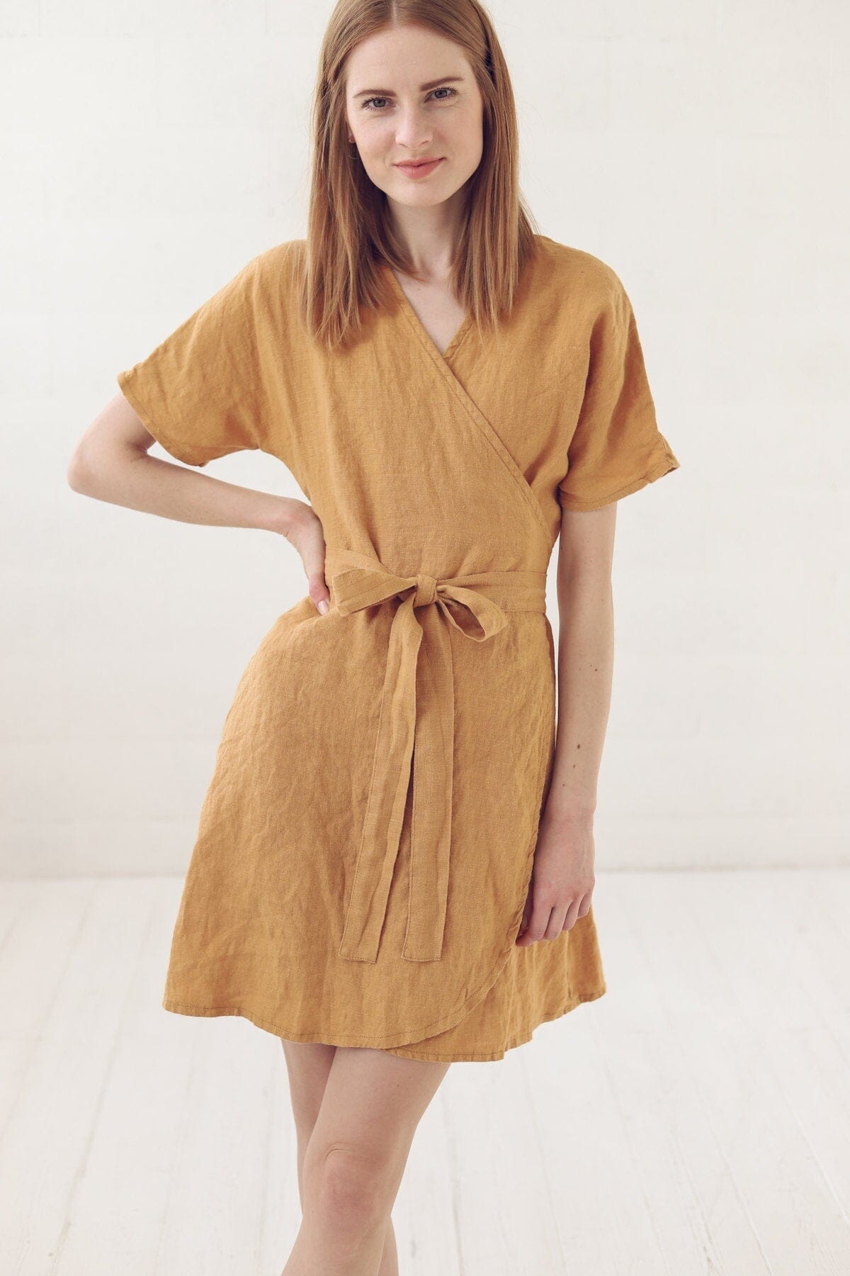 Summer Kimono Wrap Linen Dress Old Linen Mill 