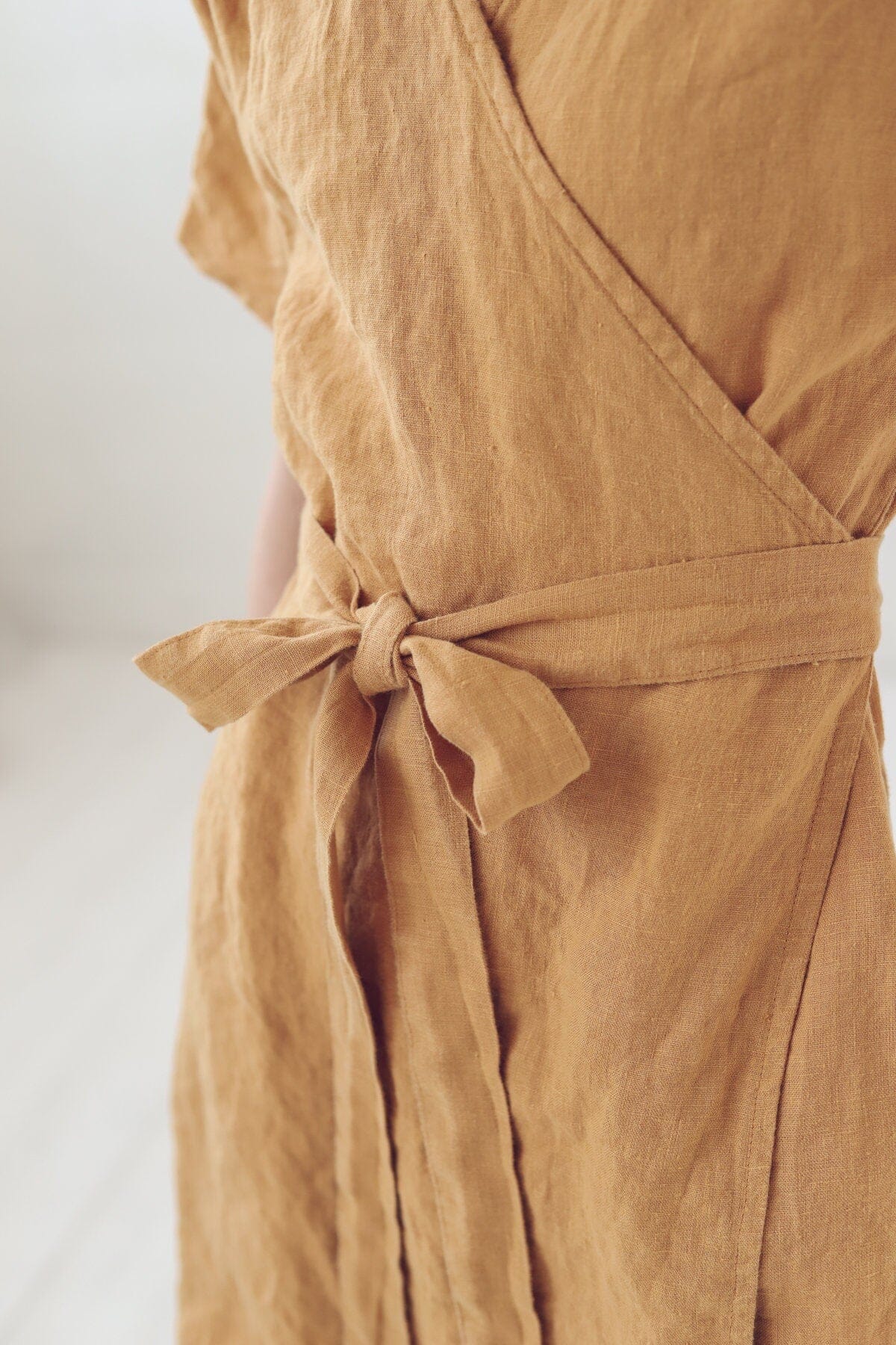 Summer Kimono Wrap Linen Dress Old Linen Mill 