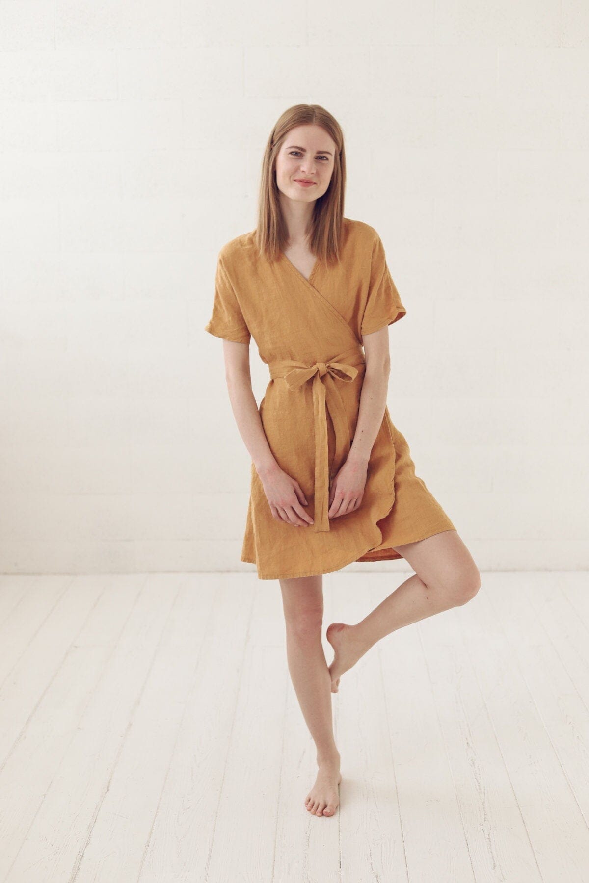 Summer Kimono Wrap Linen Dress Old Linen Mill 