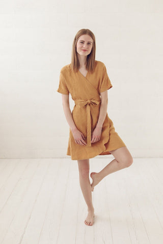 Summer Kimono Wrap Linen Dress Old Linen Mill 