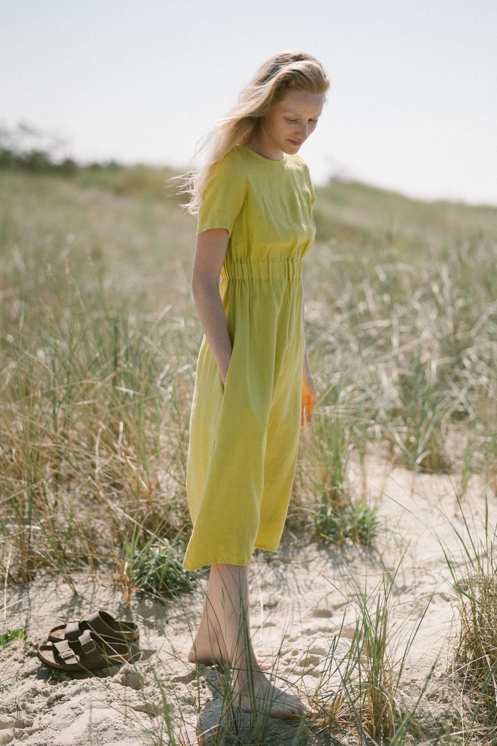 Summer Linen Dress with Short Sleeves – Old Linen Mill