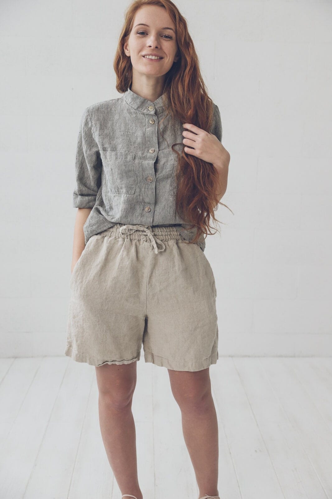 Summer Linen Shorts for Women Old Linen Mill 