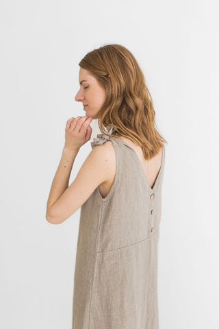 Summer Maxi Linen Strap Dress Old Linen Mill 