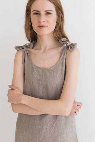 Summer Maxi Linen Strap Dress Old Linen Mill 